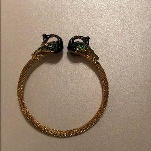 Gold peacock bracelet